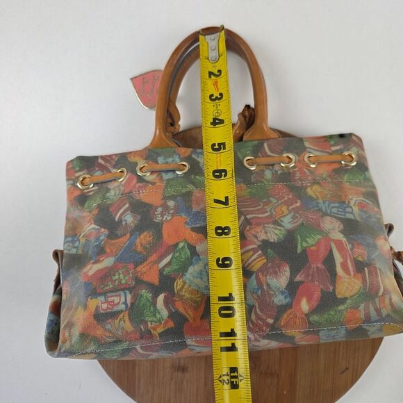 Dooney and Bourke Candy Print Purse, Coated Canvas With Leather Accents Handbag - Picture 10 of 12
